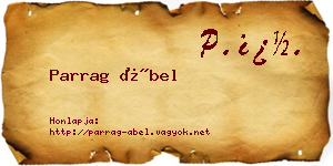 Parrag Ábel névjegykártya